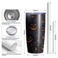 thumbnail image 6 of 20oz Tumblers Halloween Glowing Pumpkins Pattern Stainless Steel Vacuum Insulated Double Wall Travel Tumbler Cups Mug with Lid and Straw,Cleaning Brush for Cold & Hot Drinks, 6 of 7
