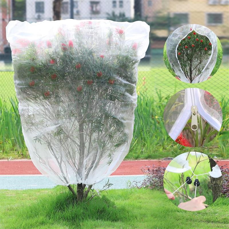 Garden Netting with Drawstring,Bird Netting for Garden- 1 Pack Garden Netting Barrier with Drawstring,Garden Plant Netting for Vegetables(9.8X9.8FT)