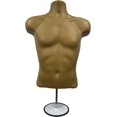 thumbnail image 4 of DisplayTown 2 Pack Bronze Male Mannequins Hollow Back Body Torso w/ Metal Stands with Metal Pole & Hanging Hook for Tshirt Display, S-M Sizes, 4 of 5