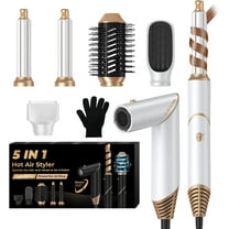5-in-1 Foldable Hot Air Styler Kit, Professional Hair Dryer Brush System with Auto-Wrap Curlers & Volumizing Brush for All Hair Types
