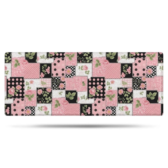 Pioneer Flower Floral Print Pattern Bathroom Rugs Mat, Non Slip Microfiber Bathroom Rug with Rubber Backing, Soft Mats for Bathroom Floor Tub Shower, 24"x60"