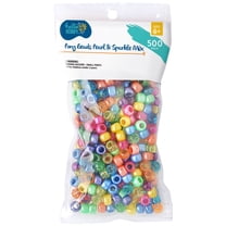 Beadery Pony Beads 6x9mm - 415 Pieces In Cool Pearl Multi Colors For Crafts & Jewelry