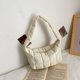 thumbnail image 2 of Bolso de hombro de tela Oxford para mujer, pliegues, bordado de rombos, diseño de bolso para axilas, bolsos simples para mujer, color blanco TUNC Sencillez, 2 of 5
