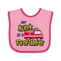 Inktastic My Aunt is a Firefighter with Fire Truck Boys or Girls Baby Bib