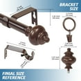 thumbnail image 6 of Urbanest Round Urn Curtain Rod Set With 8 Rings, 5/8", 28-48", Bronze, 6 of 6