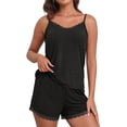 thumbnail image 4 of MINTREUS Womens Cami Pajamas Sets 2 Piece Camisole Lounge Pjs Set Lace Trim Sleepwear with Shorts, 4 of 9