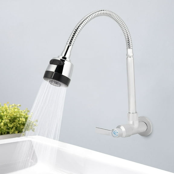 Kitchen Faucet, Single Cold Type Kitchen Faucets, Wall Mount Copper Stainless Steel For Bars Bathroom Kitchen Hotel