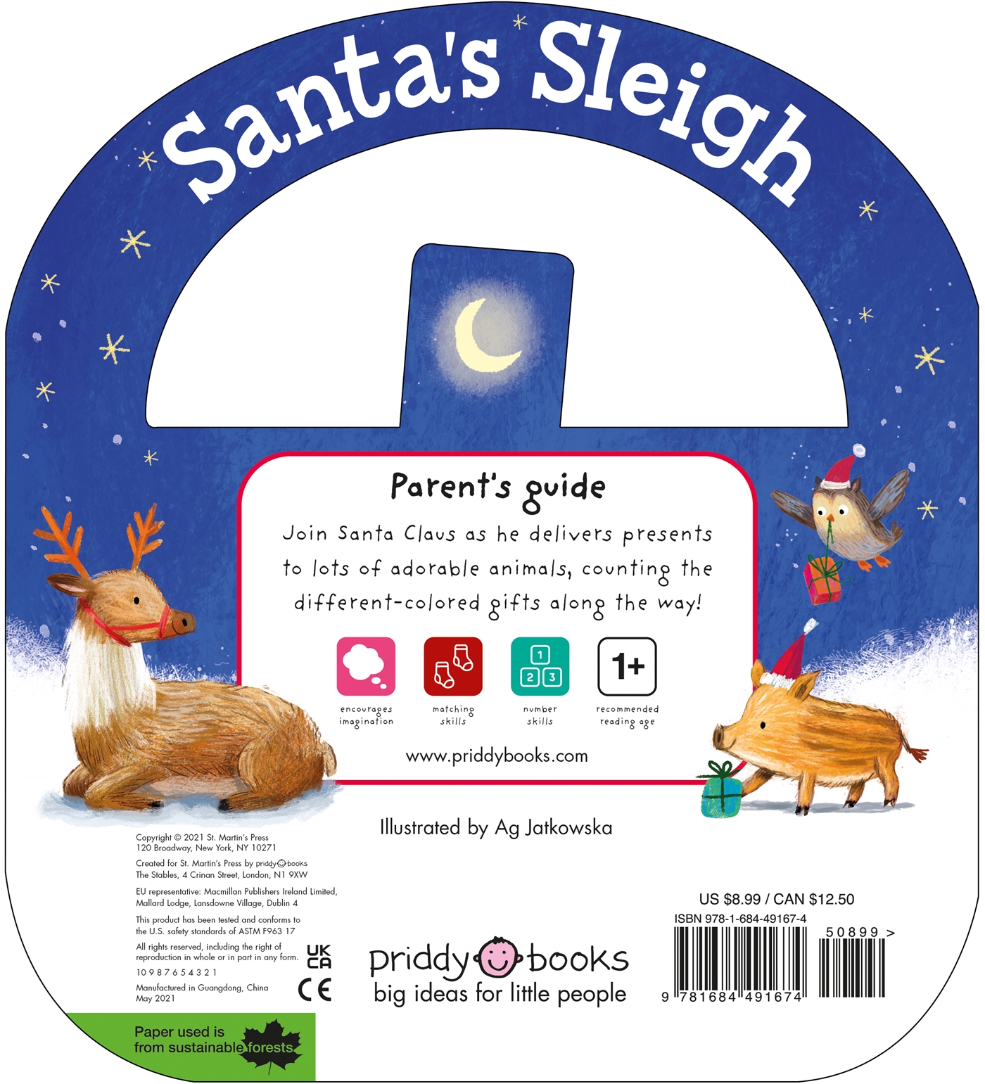 Carry Along Tab Books Carry-Along Tab Book: Santa's Sleigh, (Board Book)