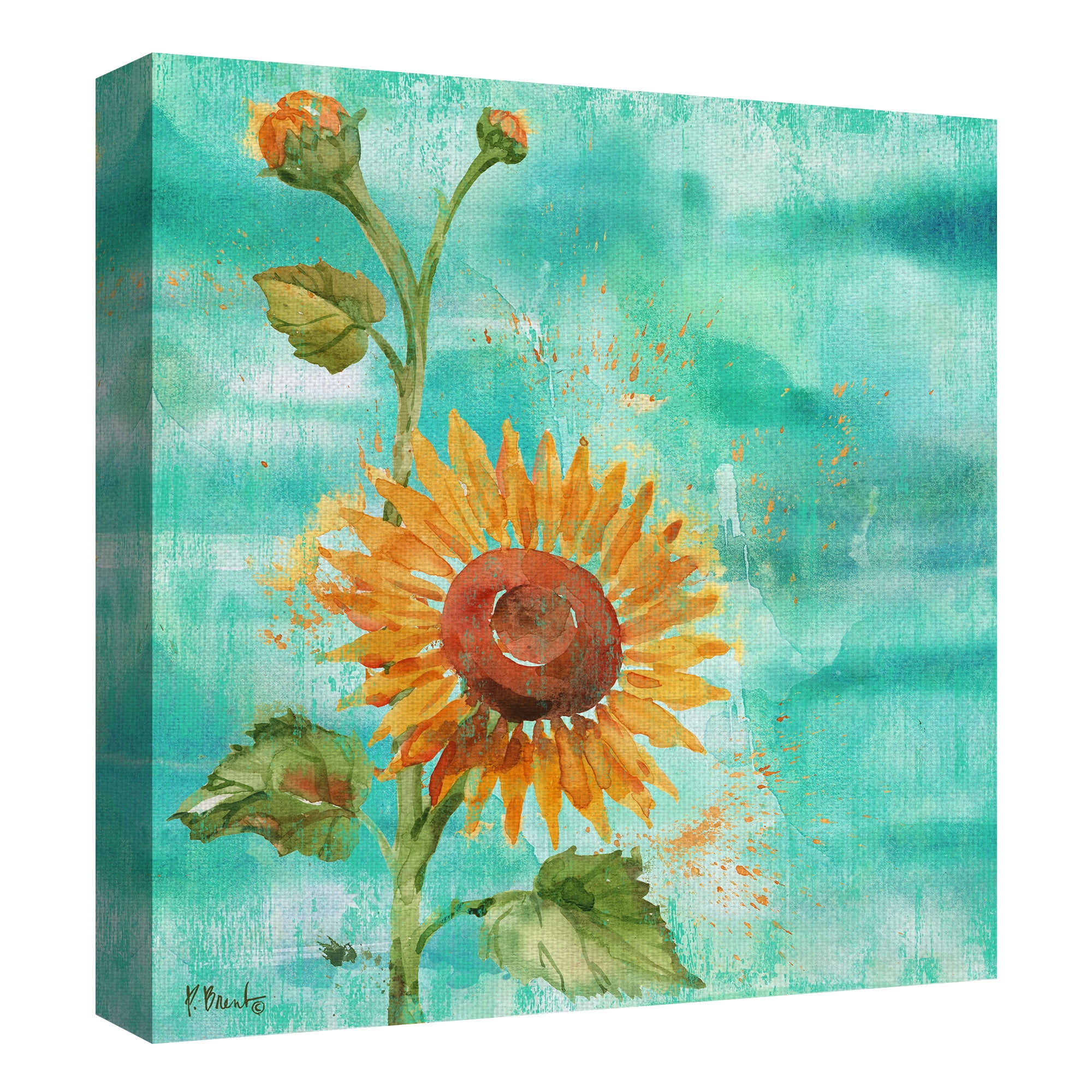 Masterpiece Art Gallery Arianna Sunflowers I & II By Paul Brent Canvas Art Print Set of 2 16" x 16"