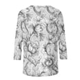 thumbnail image 5 of YUGYXL Women's Tunic Tops 3/4 Sleeve Floral Print Crewneck Blouses Boho Casual Summer Shirts Plus Size Dressy Blouses A Multicolor XL, 5 of 5