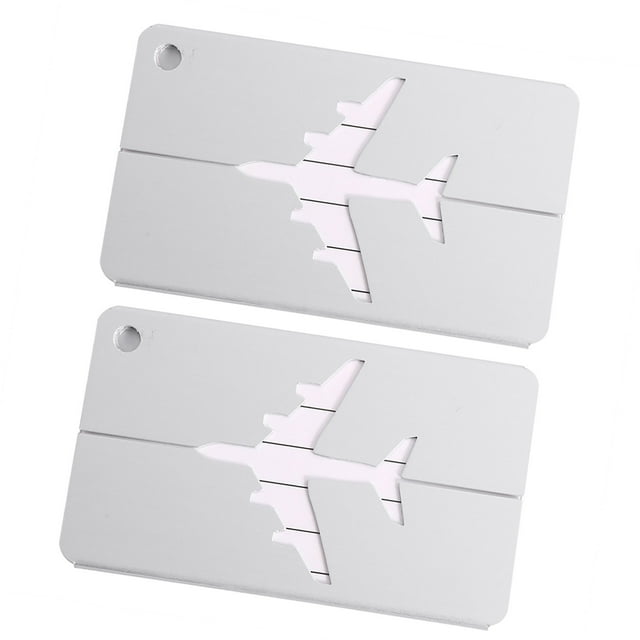 Etiqueta 2PCS Etiquetas De Equipaje De Aluminio De Moda Etiqueta De Maleta Nombre Dirección Titular De Plata