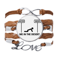 thumbnail image 1 of Agua del desierto cerveza de rodillas Pulsera de cuero Negro trenzado pulsera de cuerda de amor Unbranded M, 1 of 3