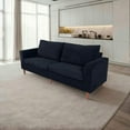 thumbnail image 4 of GVN Futon Couch, Sofa Loveseat, Lazy Sofa,Black Corduroy, Modern Style Solid Color Sofa, Multi-Person Sofa, Suitable For Living Room And Office, 4 of 12