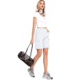 thumbnail image 4 of Women'S Cargo Denim Shorts Knee Length with 6 Pockets Summer Casual Elastic Waist Jorts White 4XL, 4 of 7