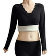 thumbnail image 5 of Woman Thermal Underwear Vest Womens German Velvet Seamless Thermal Underwear Solid Color Slim Bottom Outer Wear Thick Warm Long Sleeves Top With Chest Pad, 5 of 9
