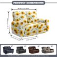thumbnail image 6 of TSOVTHRID Sunflower White Print Reclining Loveseat Covers, 2 Seat Stretch Loveseat Recliner Cover 6 Pieces Washable Recliner Sofa Cover, Furniture Protector, 6 of 7