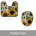 thumbnail image 3 of PhooArto Toilet Lid Cover and U-Shaped Toilet Floor Mat Set of 2 Pieces, Sunflower Bee on Rustic Wooden Toilet Mat Set, Machine Washable Seat Covers Non-Slip Absorbent Rugs, 3 of 6