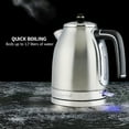 thumbnail image 3 of OVENTE 1.7 L Electric Stainless Steel Hot Water Kettle, Auto Shutoff, Coffee Maker, Silver KS777S, 3 of 11