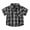 a-Black27374, variant on Boys Kids Plaid Button Down Shirt With Spread Collar Short Sleeve Labeled Bust Pocket Casual Fit Top For Kids Daily Wear School Activities Casual Outings Classic Top