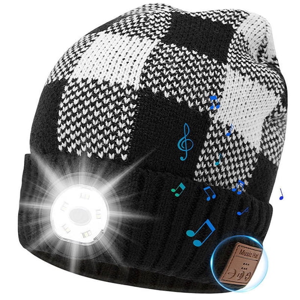 USB recargable Knit Hat Hat Sombrero de luz cálida de invierno-Tapa de luz Bluetooth