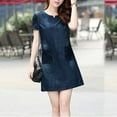 thumbnail image 4 of Tiqkatyck Sundresses for Women Casual Beach, Elegant Summer Casual Dress Jeans Denim with Pockets Cowboy Women, Women's Dress, Summer Dress Blue, 4 of 5
