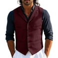 thumbnail image 3 of Jerdar Men's Solid Lapel Waistcoat, Single Breasted Multi Pocket Sleeveless Vest Formal Casual Suit Vest for Wedding Party, 3 of 7