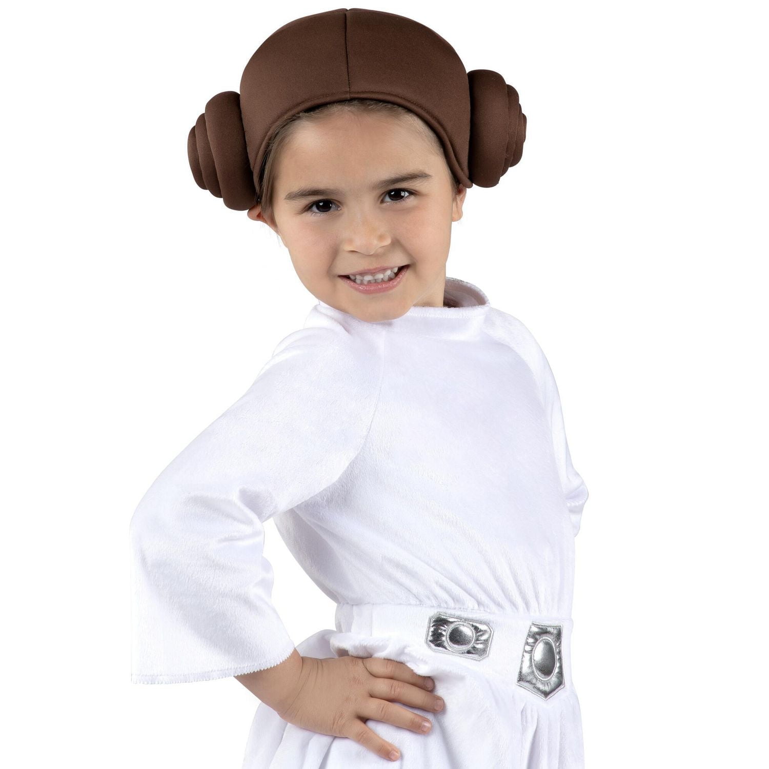 STAR WARS Costume de Princesse Leia pour Enfant - Robe et Ceinture en Tissu avec Coiffe en Tissu