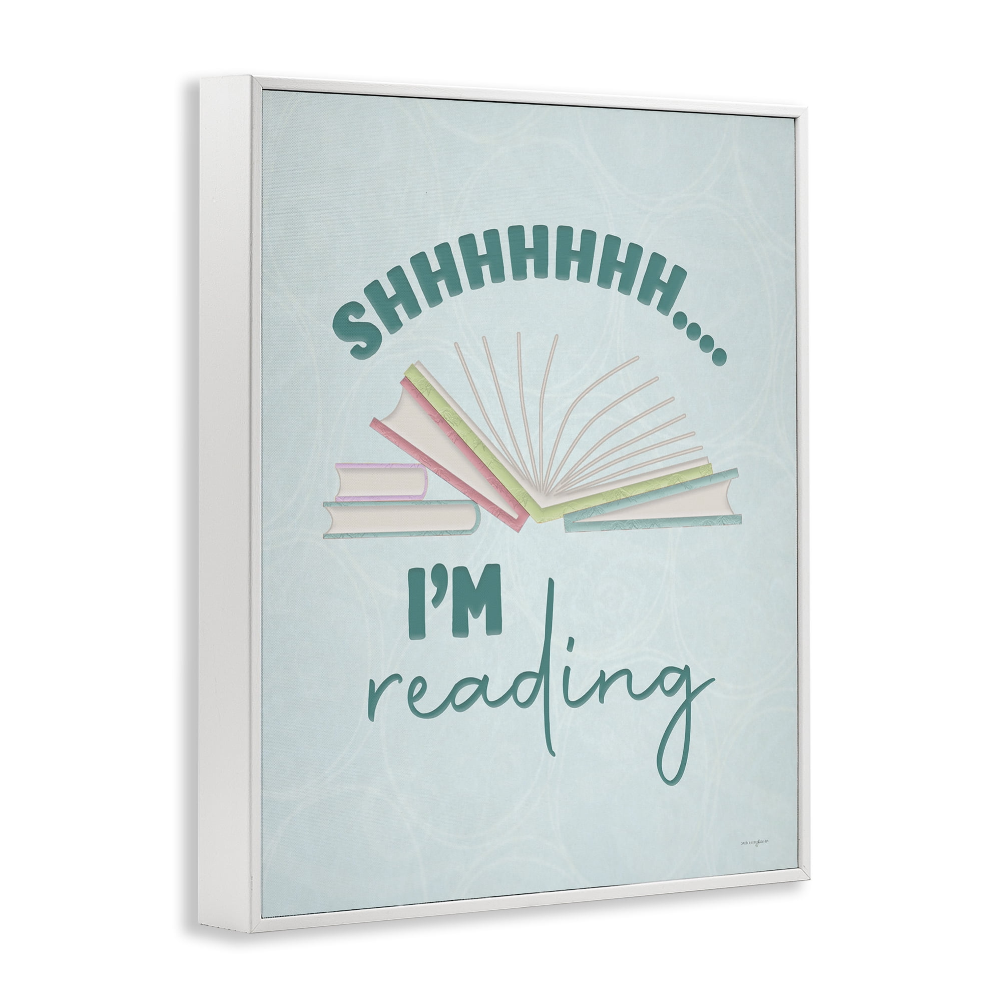 Stupell Industries Shhh I'm Reading White Framed Giclee Art, design by Seven Trees Design
