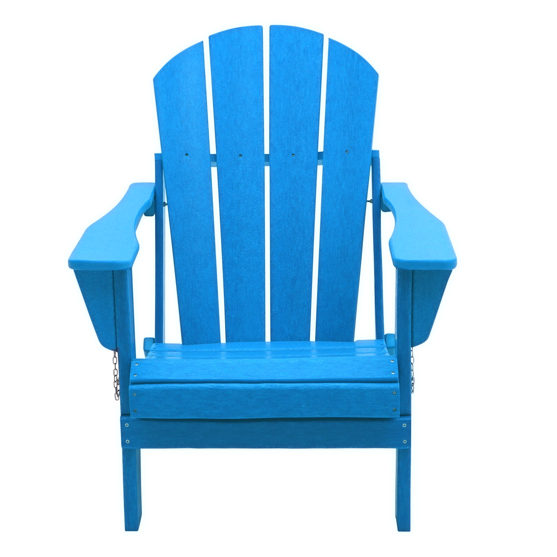 BRAXTON Outdoor Patio Folding Poly Adirondack Chair (Set of 2), Pacific Blue