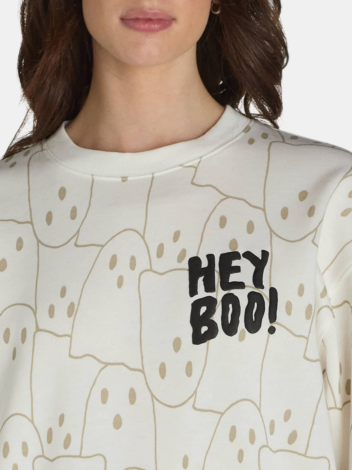 Halloween Women’s Hey Boo Graphic Sweatshirt, Sizes XXS-XXL