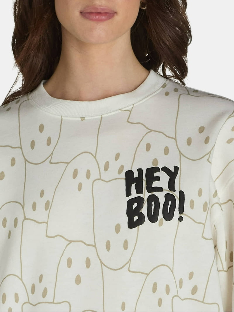 Ecosunny Women's 'Boo' Graphic Sweater - Long Sleeve, Drop Shoulder, Casual Pullover, Fall 2024 Fashion Tops 4 thumbnail image