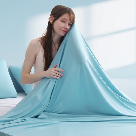 Aship Silver Infused Cooling Blanket Full, 90"x90", Upgraded Arc-Chill 3.0 (Q-Max>0.5), Lightweight Breathable Cold Blanket for Hot Sleepers & Night Sweat, Summer Bed Blanket for Couch Sofa, Blue