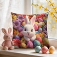 thumbnail image 1 of EGNMCR Easter Egg Floral Background Rabbits Pillowcase Polyester Sofa Decorative Cushion Cover Holiday Decorative Pillowcase Polyester Pillowcase, 1 of 6