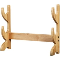 Wood Made Flute Stand Holder Desktop: 2 Layer Musical Instrument Flute Display Stand, Bamboo Flute Wall Mount Stand Display, Sword Holder Katana Rack Sword Stand Display