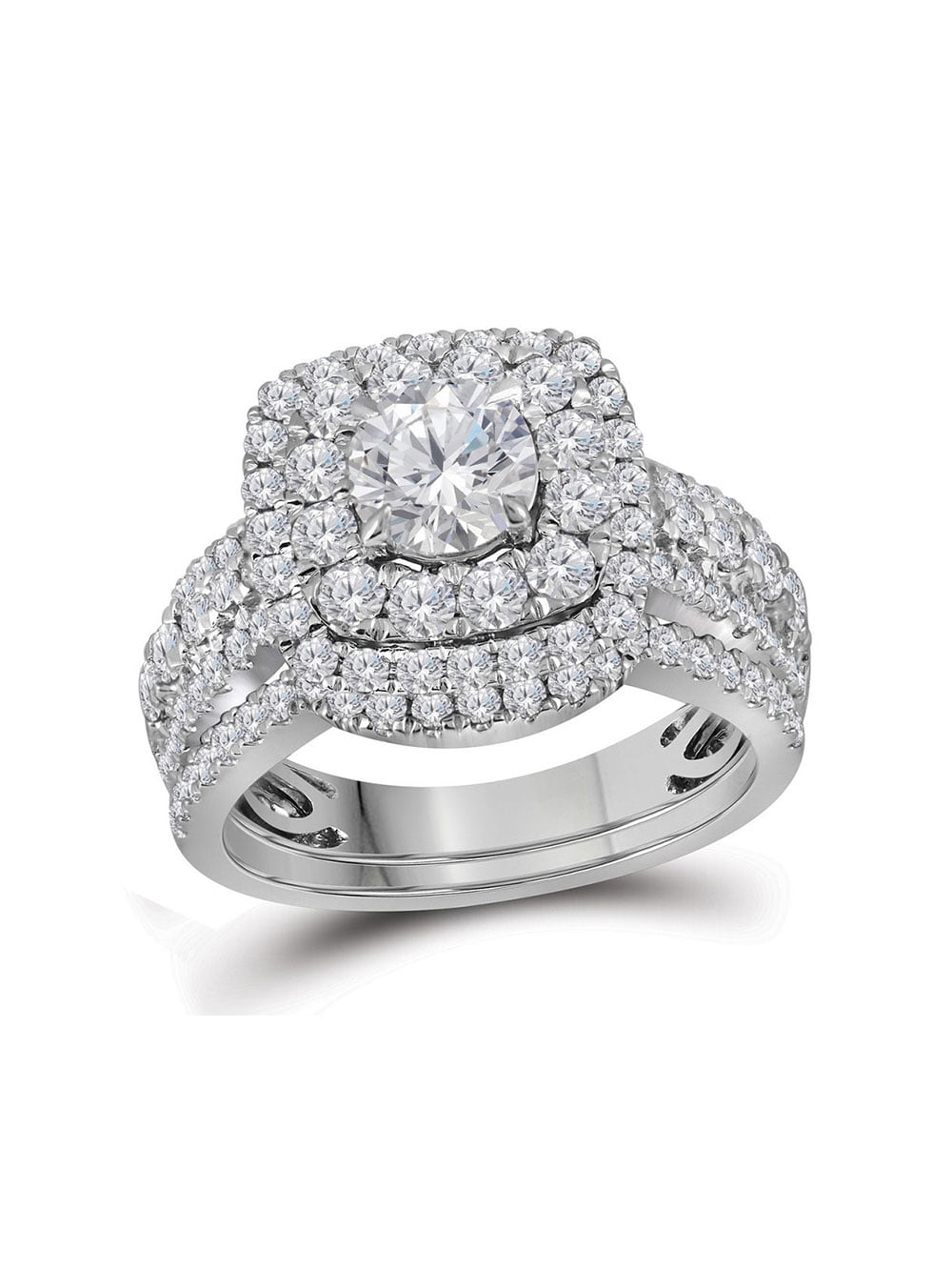 2.50Ct Round Diamond Engagement Ring Wedding Band Bridal Set 14k White Gold 2.50Ct Round Diamond Engagement Ring Wedding Band Bridal Set 14k White Gold