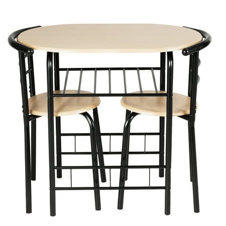 Costway 3 PCS Dining Set Table and 2 Chairs Home Kitchen Breakfast Bistro Pub Furniture