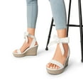 thumbnail image 2 of BURUDANI Womens Open Toe Espadrilles Wedges Tie Lace Up Cute Ankle Strap Platform Sandals Dressy Shoes, 2 of 6