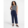 thumbnail image 3 of Time and Tru Women's Ponte Knit Patch Pocket Pants, 28" Inseam, Sizes 0-20, 3 of 6