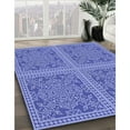 thumbnail image 3 of Ahgly Company Machine Washable Indoor Rectangle Transitional Denim Blue Area Rugs, 5' x 7', 3 of 7