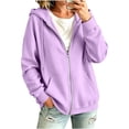thumbnail image 2 of VV AVEORS Womens Zip Up Hoodies 2026 Oversized Sweatshirt Spring Fall Layering Jacket With Pockets Track Jackets Cozy Fleece Winter Clothes Light Purple L, 2 of 8