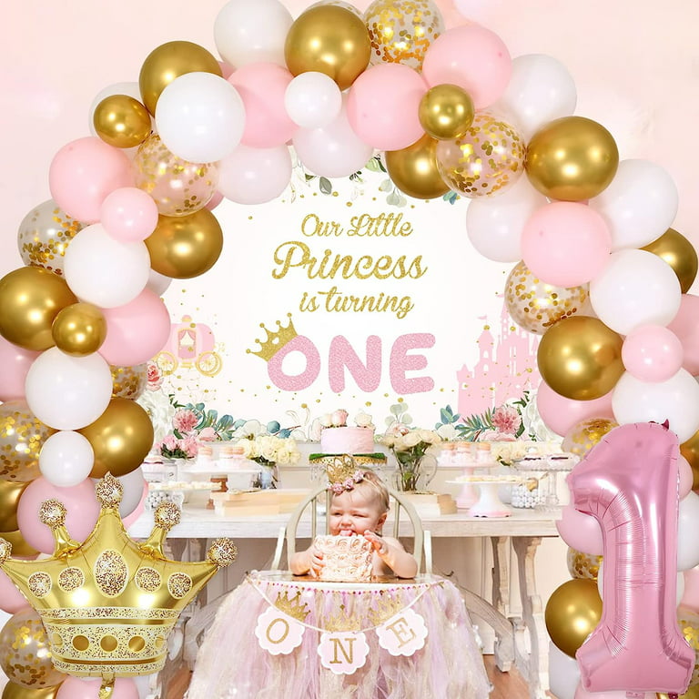 First birthday baby girl decoration ideas, First birthday theme for baby  girl