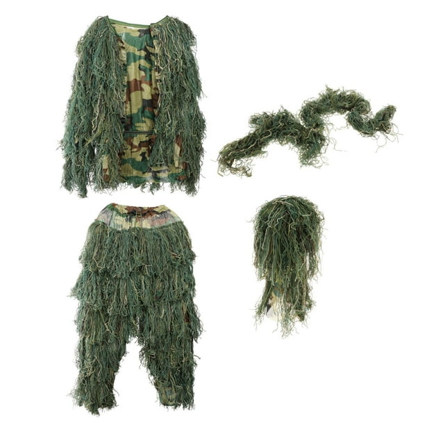 Vestidos Ghillie DYNWAVEMX elásticos con capucha camuflaje transpirable Chaqueta y pantalones Trajes Ghillie de camuflaje