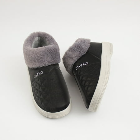 

2024 winter cotton shoes bright waterproof snow boots new cotton slippers thick bottom non-slip middle-aged thickened warm