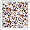thumbnail image 2 of Challis Rayon Printed Nazly Woven Daisy Floral Dress Fabric (GREY/FUSCHIA/IVORY, ByYard), 2 of 3