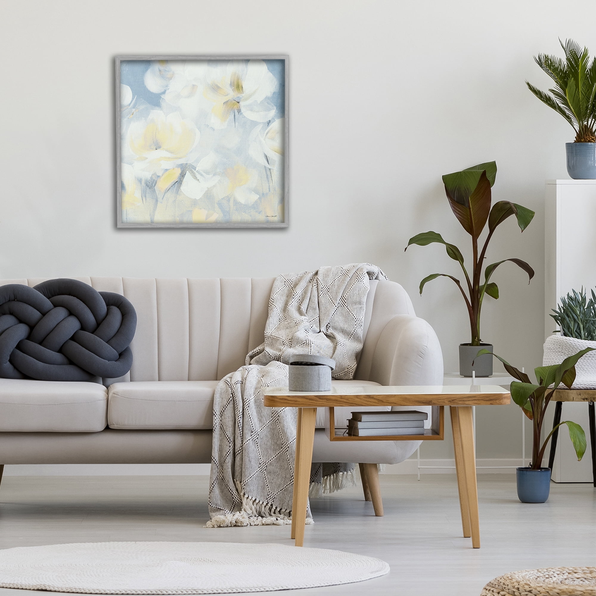 Stupell Industries Soft & Gentle Flower Field Gray Framed Giclee Art, design by Lanie Loreth