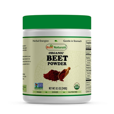 Best Naturals Certified Organic Beet Root Powder 8.5 OZ (240 Gram), Non-GMO Project Verified & USDA Certified