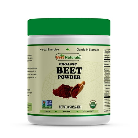 Elecampane Root Powder - Best Naturals Certified Organic Beet Root Powder 8.5 OZ (240 Gram), Non-GMO Project Verified & USDA Certified Organic