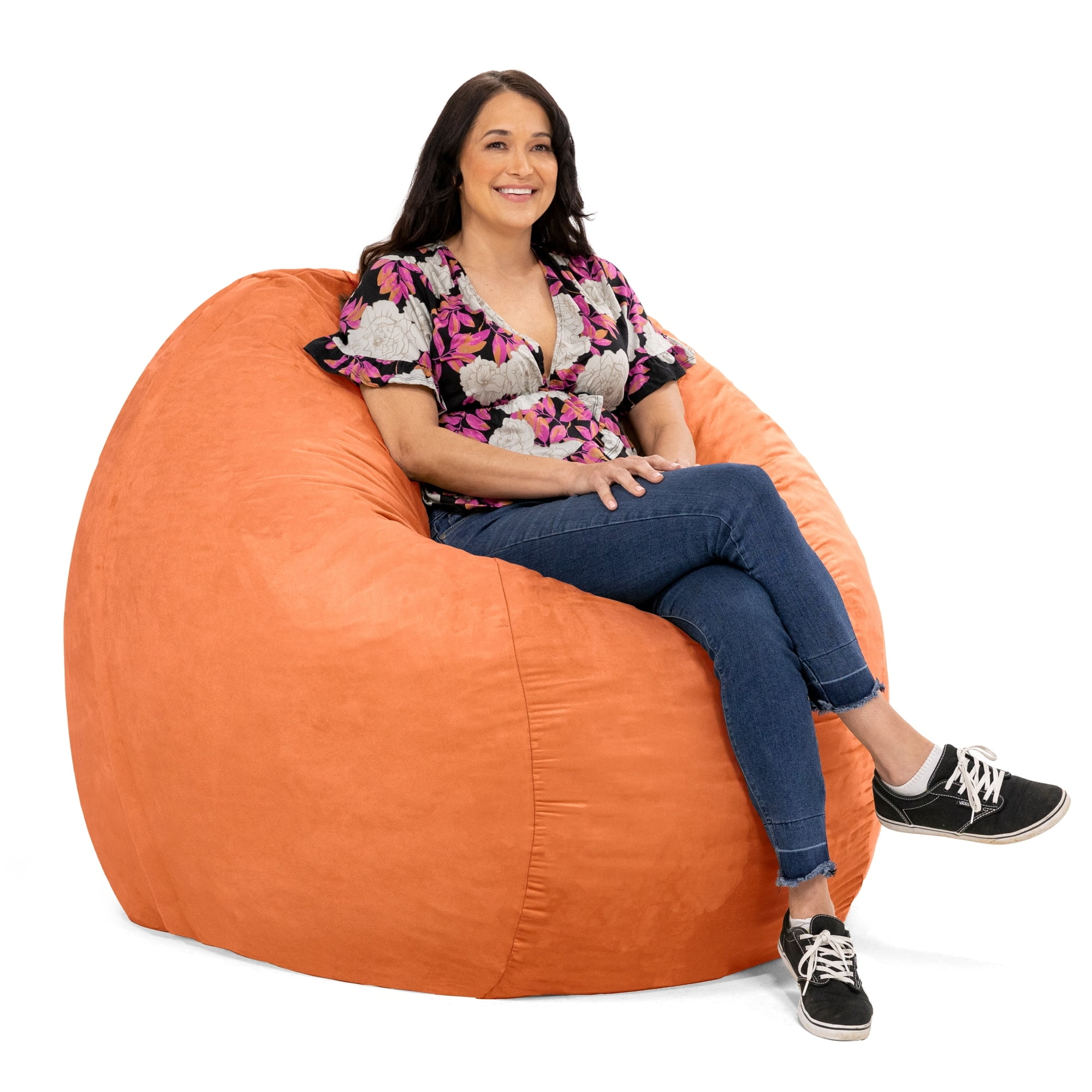 Jaxx 5 Foot Saxx Big Bean Bag Chair for Adults, Mandarin