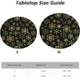 thumbnail image 3 of Winter Xmas Snowflakes Tablecloth with Elastic Edge, Round Table Cloth Christmas Washable Reusable Cover for Kitchen Dining Party Picnic, Medium Black, 3 of 6