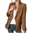 thumbnail image 2 of Women Casual Blazer Button Lapel Suit Jacket for Women with Pockets Long Sleeve Work Business Fashion Blazers Jackets Outfits, 2 of 6